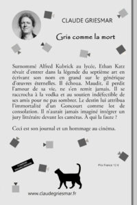 Quatrième de couverture du roman Gris comme la mort de Claude Griesmar