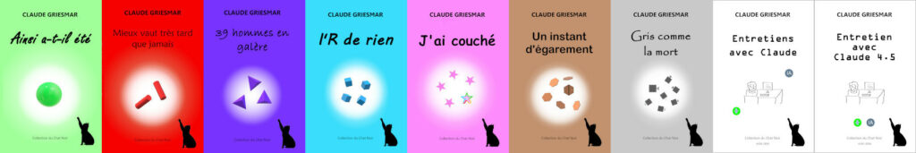 Les neuf couvertures des livres de la Collection du Chat Noir de Claude Griesmar